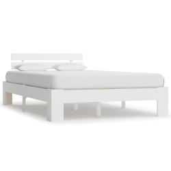 Estrutura de cama com cabeceira 140x200 cm pinho maciço branco
