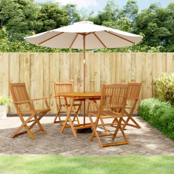 5 Pcs conjunto de jantar p/ jardim madeira de acácia maciça