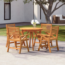 Conjunto de jantar p/ jardim 5 pcs madeira de acácia maciça