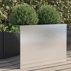 Vaso/floreira 62x47x46 cm aço inoxidável prateado