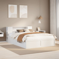 Cama sem colchão 135x190 cm madeira de pinho maciça branco