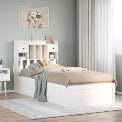 Cama sem colchão 90x190 cm madeira de pinho maciça branco