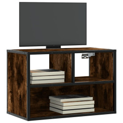 Móvel p/ TV 60x31x39,5cm deriv. madeira/metal carvalho fumado