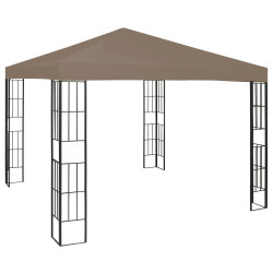 Gazebo 3x3 m cinzento-acastanhado