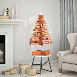 Árvore de natal decorativa 100 cm pinho maciço castanho-mel