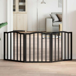 Portão para cães dobrável 3 painéis 150 cm álamo preto