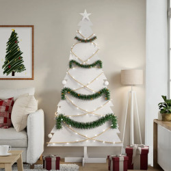Árvore natal decorativa 180 cm madeira de pinho maciça branco