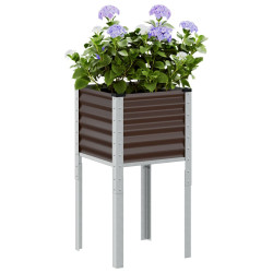 Vaso de jardim marrom 45x45x88 cm aço