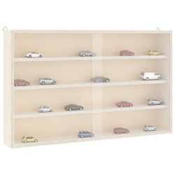 Vitrine de colecionador de madeira com portas 60x8,5x37cm