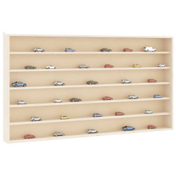 Vitrine de colecionador de madeira com 6 prateleiras 100x9x55 cm