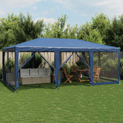 Tenda p/ festas c/ 10 paredes laterais malha 6x4 m pead azul