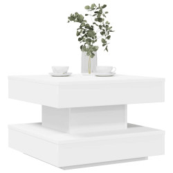 Mesa de centro rotativa a 360 graus 50x50x34,5 cm branco