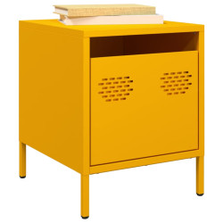 Mesas de cabeceira 2 pcs 35x39x43,5 cm aço amarelo mostarda