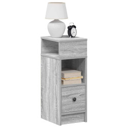 Mesas de cabeceira 2 pcs com gaveta 25x31x66 cm cinzento sonoma