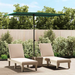Guarda-sol de jardim com poste de alumínio 2x1,5 m verde