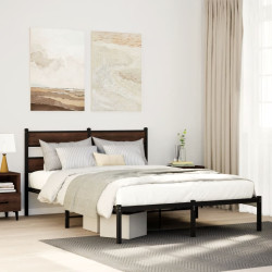 Cama sem colchão com cabeceira 140x190 cm carvalho castanho
