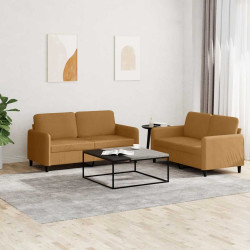 2 Pcs conjunto de sofás veludo castanho
