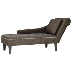 Chaise lounge c/ almofada/apoio braços direito couro artificial