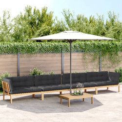 5 Pcs móveis de paletes p/ jardim com almofadões acácia maciça