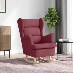 Cadeira de baloiço 74x90x102 cm tecido vermelho tinto