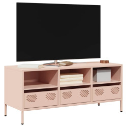 Móvel de TV 101,5x39x43,5 cm aço laminado a frio rosa