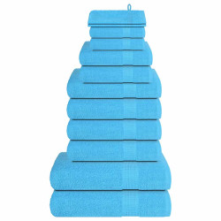 12Pcs conjunto de toalhas frogn 360 g/m² turquesa