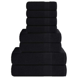 8Pcs conjunto de toalhas frogn 360 g/m² preto