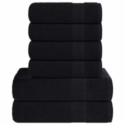 6Pcs conjunto de toalhas frogn 360 g/m² preto
