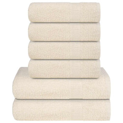 6 Pcs conjunto de toalhas frogn 360 g/m² creme