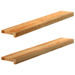 Soleiras da janela 2 pcs 100x15x2 cm carvalho castanho-claro