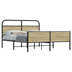 Estrutura de cama sem colchão 160x200cm metal carvalho sonoma