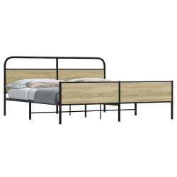 Estrutura de cama sem colchão 183x213cm metal carvalho sonoma