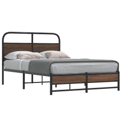 Estrutura cama s/ colchão derivados madeira carvalho castanho