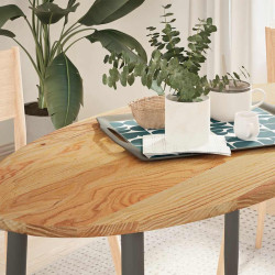 Tampo de mesa 120x60x2 cm carvalho maciça oval castanho-claro