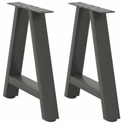 Pés para mesa de centro em formato a, 2 peças, antracite, 50x (42-43) cm, aço
