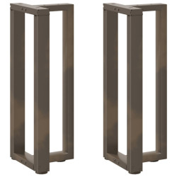 Pés de mesa de console em forma de t, 2 peças, preto, 38x25x(72-73) cm, aço
