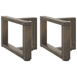 Pés para mesa de centro em forma de t, 2 peças, preto, 40x25x(30-31) cm, aço