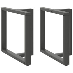 Pés para mesa de jantar em forma de t, 2 peças, antracite, 70x35x(72-73) cm, aço