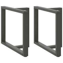 Pés para mesa de jantar em forma de t, 2 peças, antracite, 90x35x(72-73) cm, aço