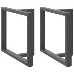 Pés para mesa de jantar em forma de t, 2 peças, antracite, 100x35x(72-73) cm, aço