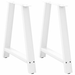 Pés para mesa de jantar em formato a, 2 peças, branco, 80x (72-73) cm, aço