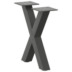 Pés para mesa de centro em formato de x, 2 peças, antracite, 37x(30-31) cm, aço