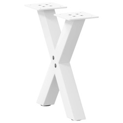 Pés para mesa de centro em formato de x, 2 peças, branco, 30x(30-31) cm, aço