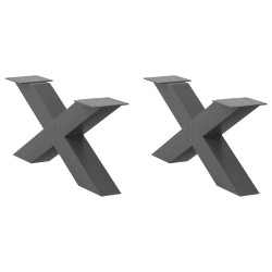 Pés para mesa de centro em formato de x, 2 peças, antracite, 70x(30-31) cm, aço