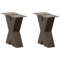 Pés para mesa de centro em formato de x, 2 peças, aço natural, 30x(30-31) cm, aço