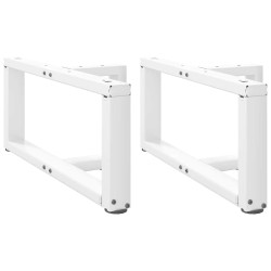 Pés para mesa de centro em forma de t, 2 peças, branco, 60x25x(30-31) cm, aço