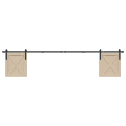 Kit para armário deslizante aço carbono 244 cm