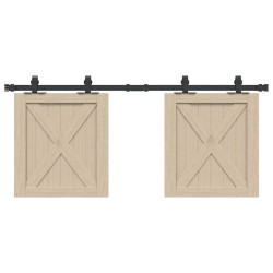 Kit p/ porta de armário deslizante 122 cm aço carbono