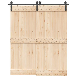 Kit de ferragens para porta deslizante 183 cm aço preto