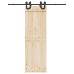 Kit de ferragens para porta deslizante 183 cm aço preto